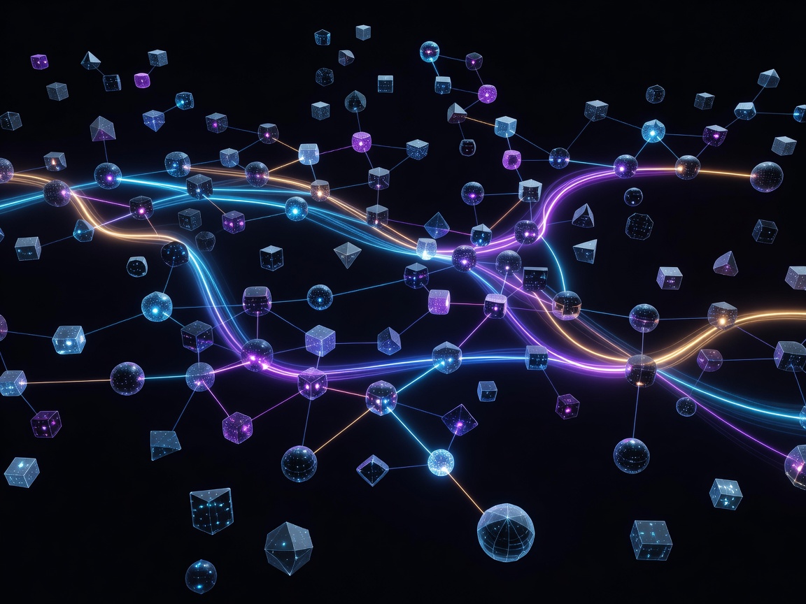 Agentless digital risk mapping showing nodes linked visually through abstract glowing paths