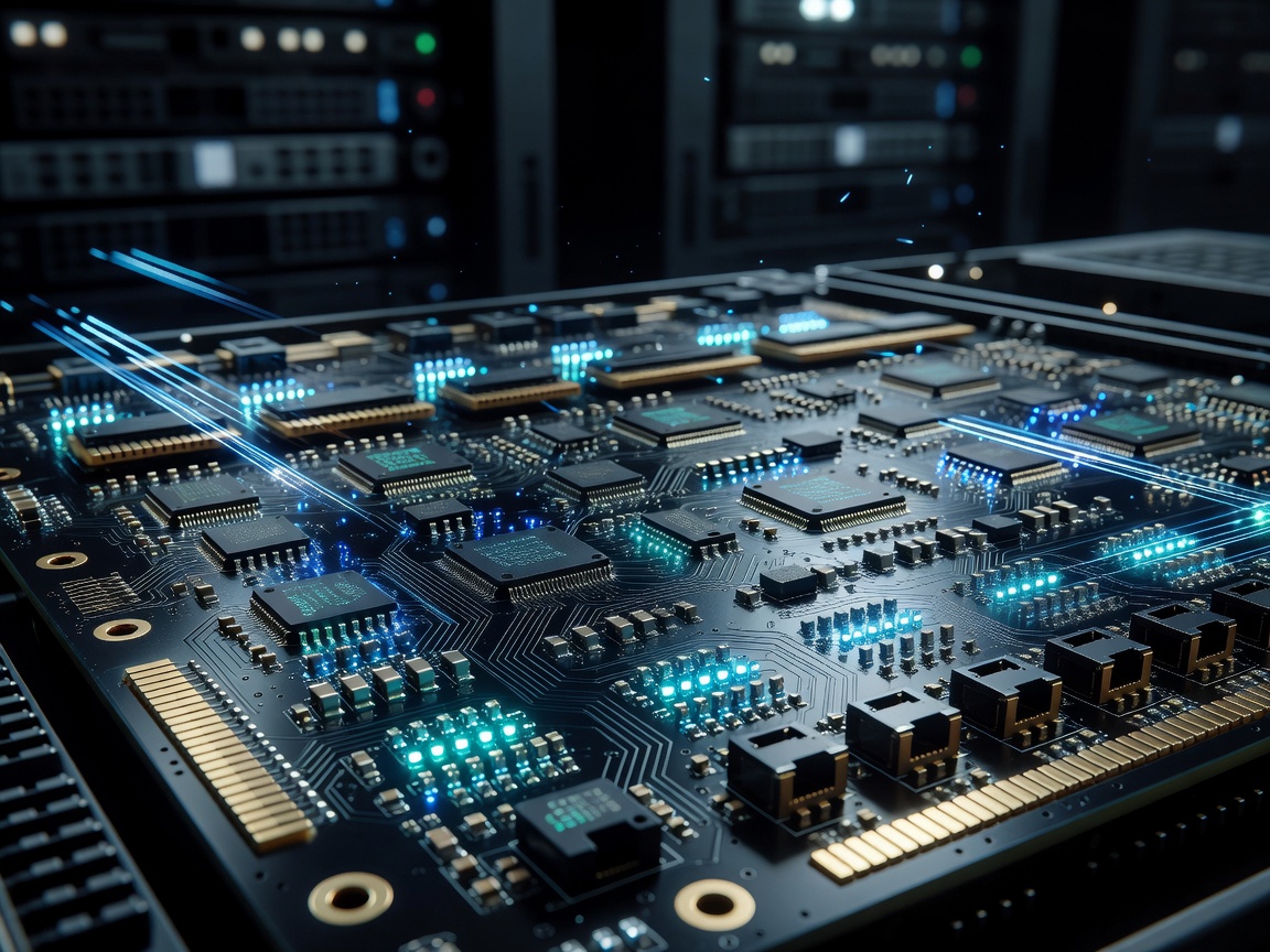 High speed hardware networking server interface displaying secure zero trust indicators