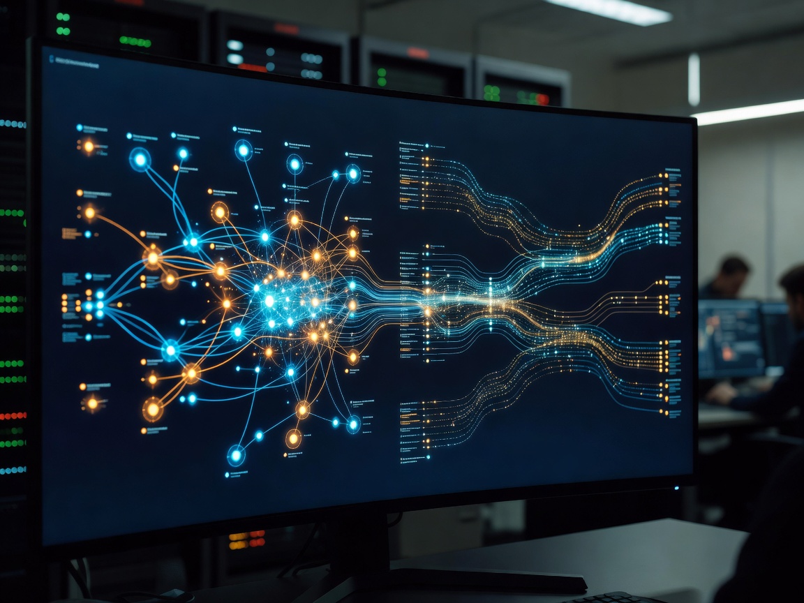 High-tech security dashboard displaying interactive threat graph nodes and lateral movement analysis
